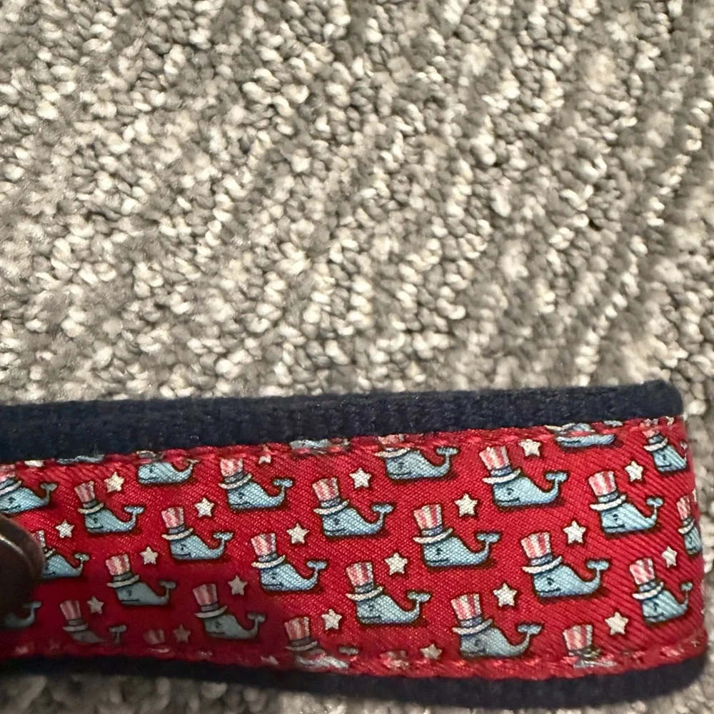 Vineyard Vines Red and Blue Whale Belt